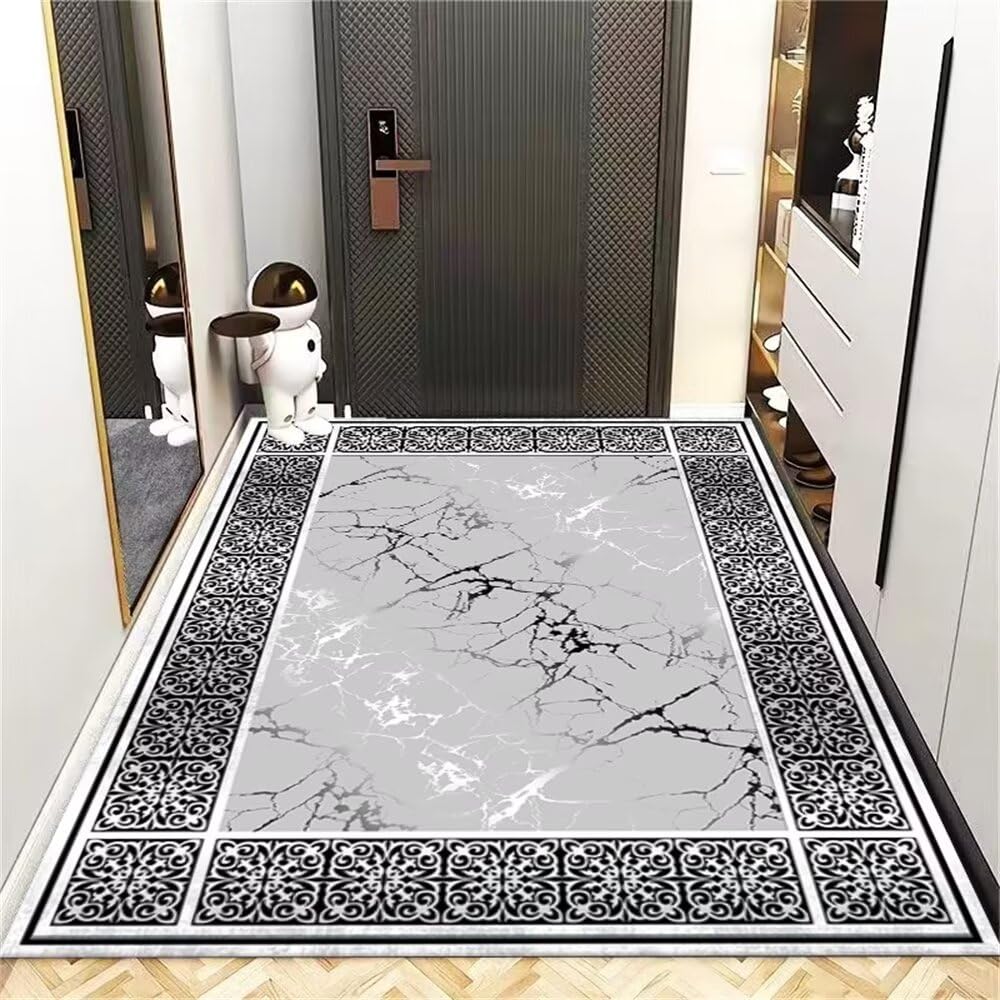 Tapis chambre fille gris 170x240cm aspect marbre élégant
