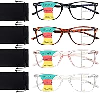 Vista 10 de Paquete de 2 lentes de lectura progresivos multienfoque para hombres y mujeres, bloqueo de luz azul para computadora y lectores antifatiga ocular