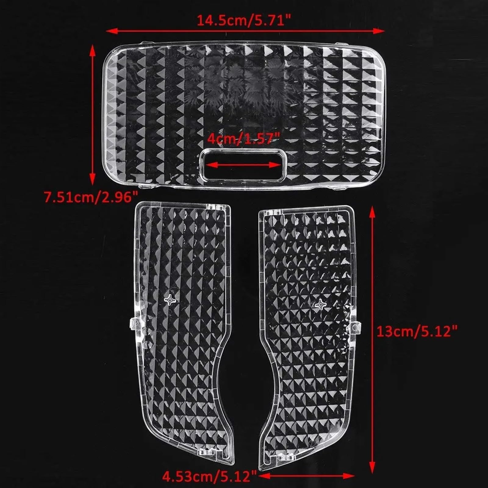 Cubierta de luz de lectura for luz de techo de mapa Interior transparente, for Prius 2010-2015, 3 uds. Luz de lectura superior del coche