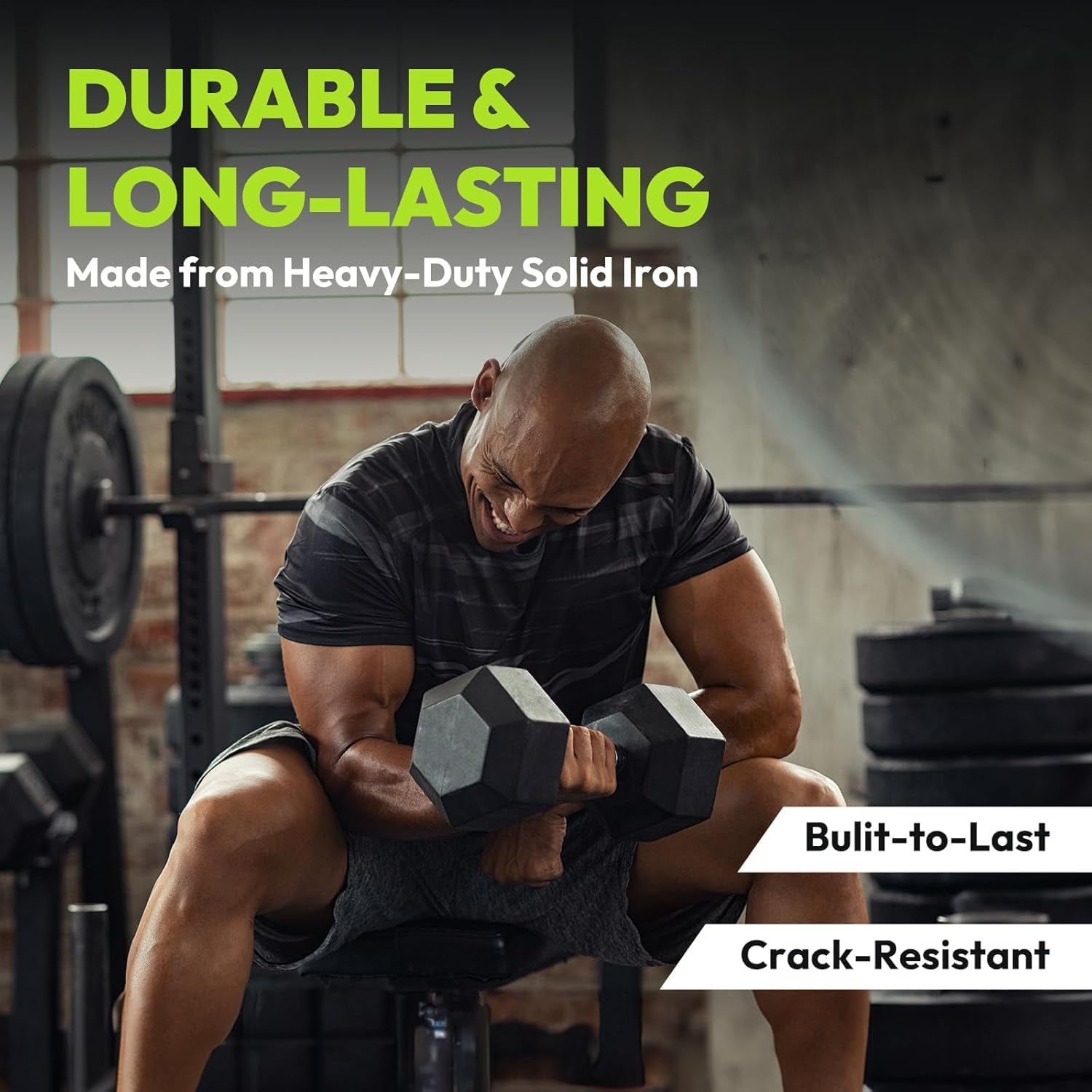 Kiraro Rubber Coated Hexa Dumbbell Set For Men & Women| Weights for home workout| Home gym dumbbell set| Dumbbells set 2.5 kg | Full body and muscle workout| Rubber dumbbell set (2.5kg-BLACK-PAIR) 4