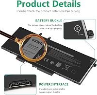 ASUNCELL 15.2V/68Wh Laptop Akkumulátor Dell Latitude 5401 5411 5501 5511 és Precision 3541 3551 Sorozathoz - 4 Cellás Li-ion Csereakku 4