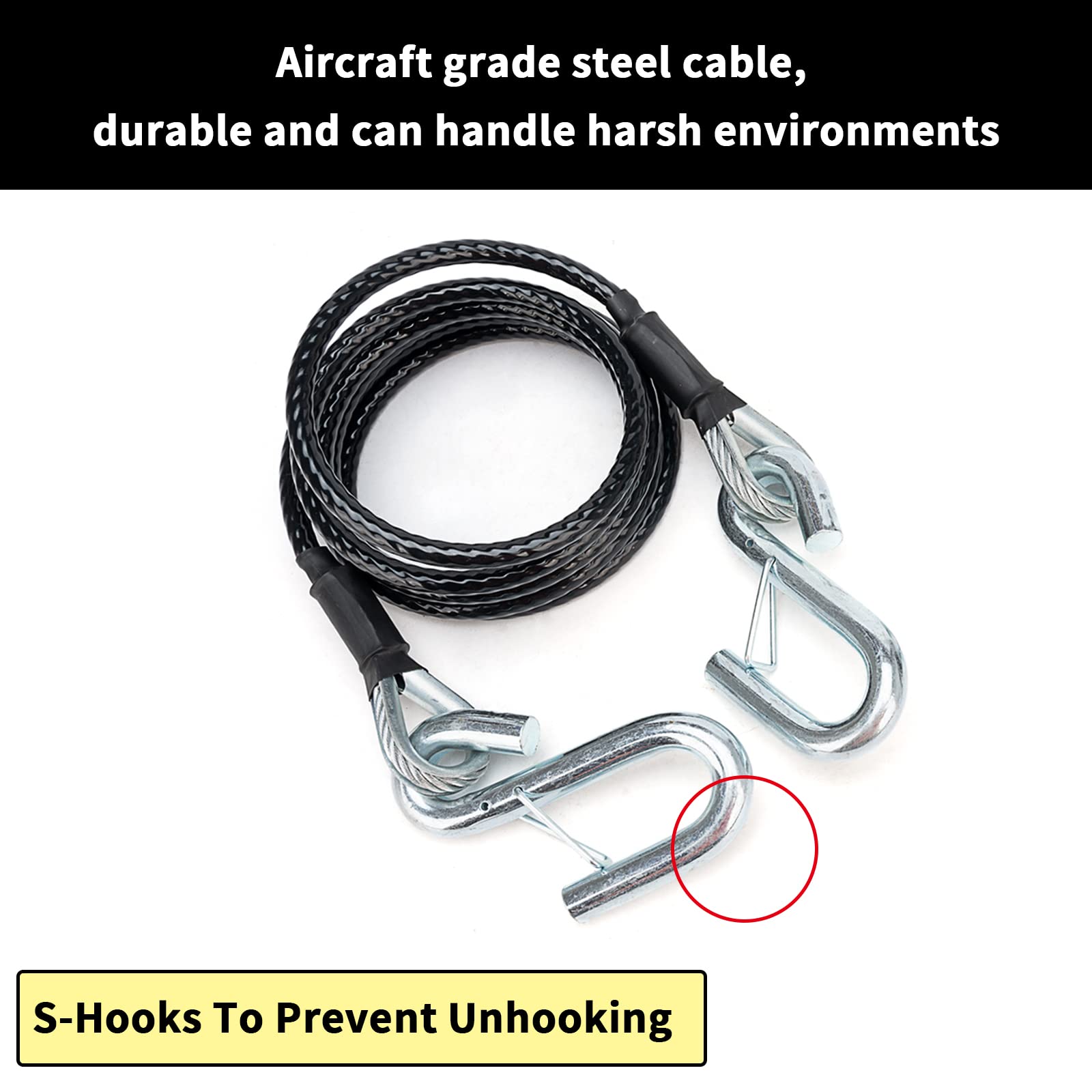 Amazon.co.jp: VODCACA BX88196 安全ケーブルキット S字フック