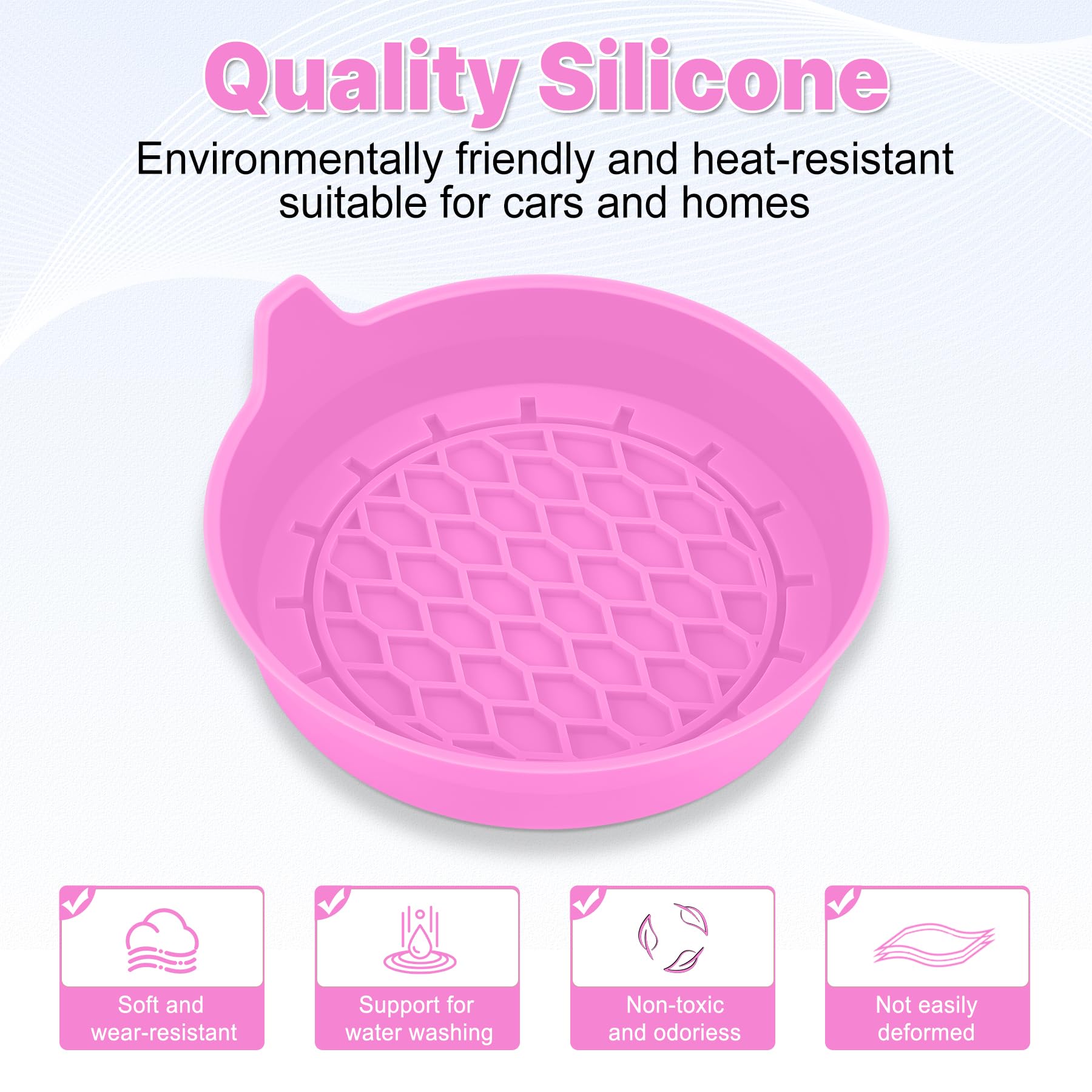 SINGARO Car Cup Holder Coaster, Silicone Cup Holder Insert, Universal Non-Slip Cup Holders, Car Accessories Interior for Women and Man 4 Pack Pink view 6