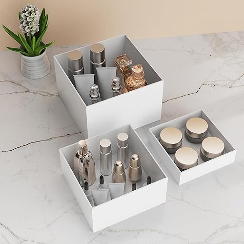 Miniatura 6 de WOLiBOSS Juego de 3 elevadores acrílicos de 6 x 7 x 8 pulgadas para exhibición, soportes de exhibición con fondo hueco, soportes de exhibición para