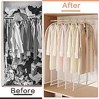 Vista 7 de Bolsas transparentes para colgar ropa de viaje (juego de 6) bolsas de traje para almacenamiento de ropa, bolsas de almacenamiento de ropa, funda