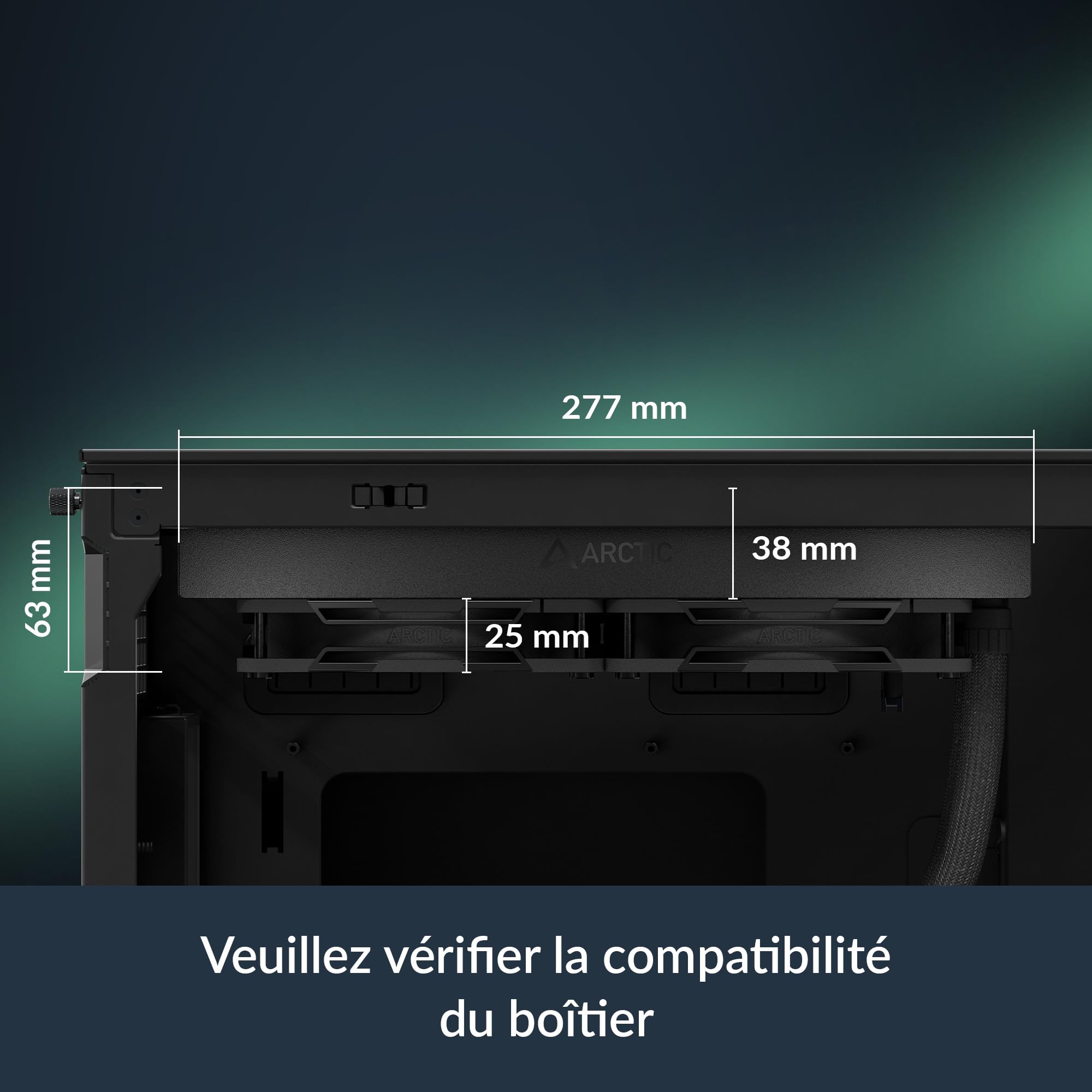 ARCTIC Liquid Freezer III Pro 240 - Refroidisseur CPU AIO, 2 x 120 mm refroidissement à eau, Radiateur da 38 mm, Pompe PWM, ventilateur VRM, AMD AM5/AM4, Intel LGA1851/1700 Cadre de contact - Noir