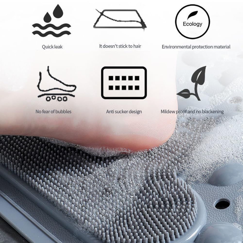 Morbuy Bad douchemat antislip, badmat extra lang, badmatten met zuignappen, gestructureerd oppervlak, TPR badmatten (roze krokodil, 95x34,5 cm