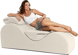 Avana Luvu Lounger - Chaise Lounge Chair for Yoga, Exercise, Massage - High Density Foam - Made in The USA - Beige