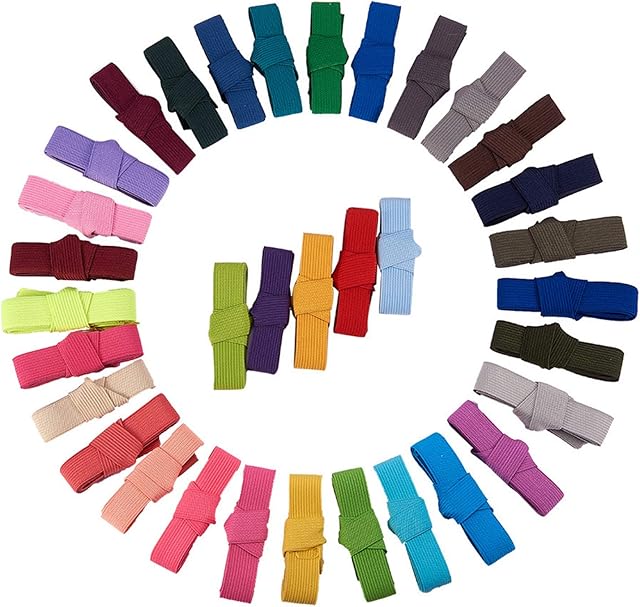BENECREAT 34M (37 Yards) Ribbon Elastic Stretch Elastics for Hair Ties Headbands - 34 Colors by 1M