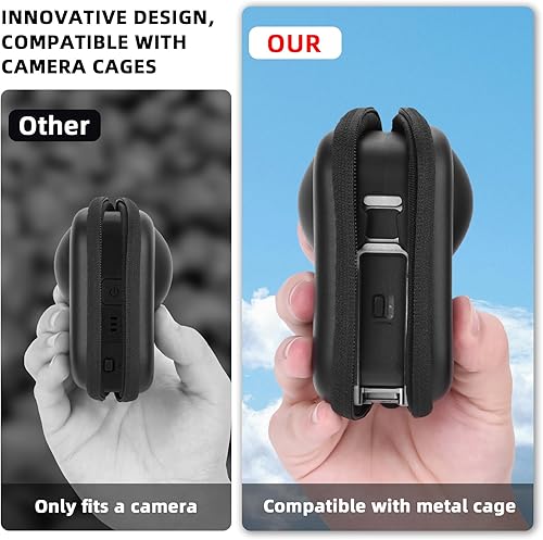 Miniatura 3 de Funda protectora de transporte para DJI Osmo 360 (para jaula y tapa de lente), bolsa pequeña de almacenamiento de viaje de poliuretano rígido