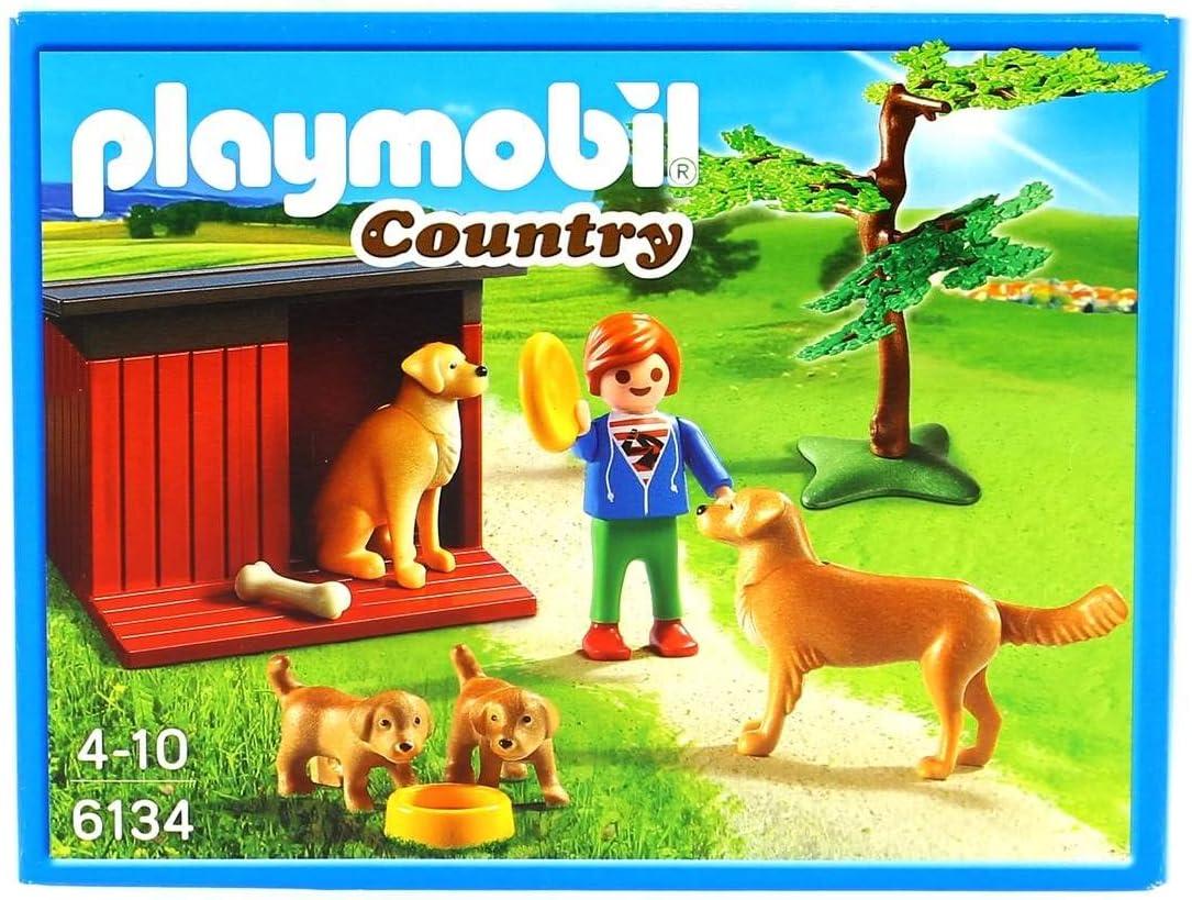 Playmobil 6134 Country Golden Retrievers with Toy, Fun Imaginative Role-Play, PlaySets Suitable for Children Ages 4+