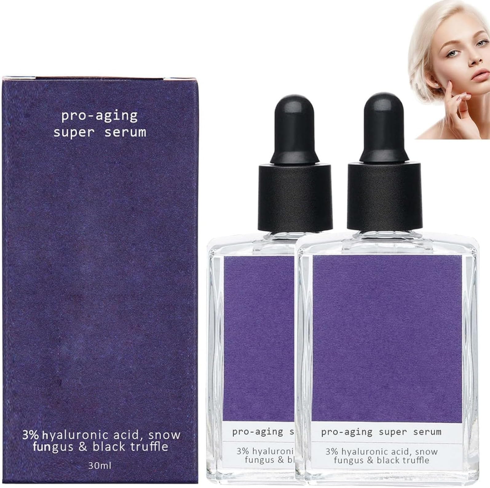 Pro Aging Super Serum, Plants are Purple Pro Aging Super Serum, Pro Anti-Aging 3% Hyaluronic Acid Face Serum, Pro Anti-Aging Super Serum, Pro-Aging Super Serum from Plants are Purple (2PCS)