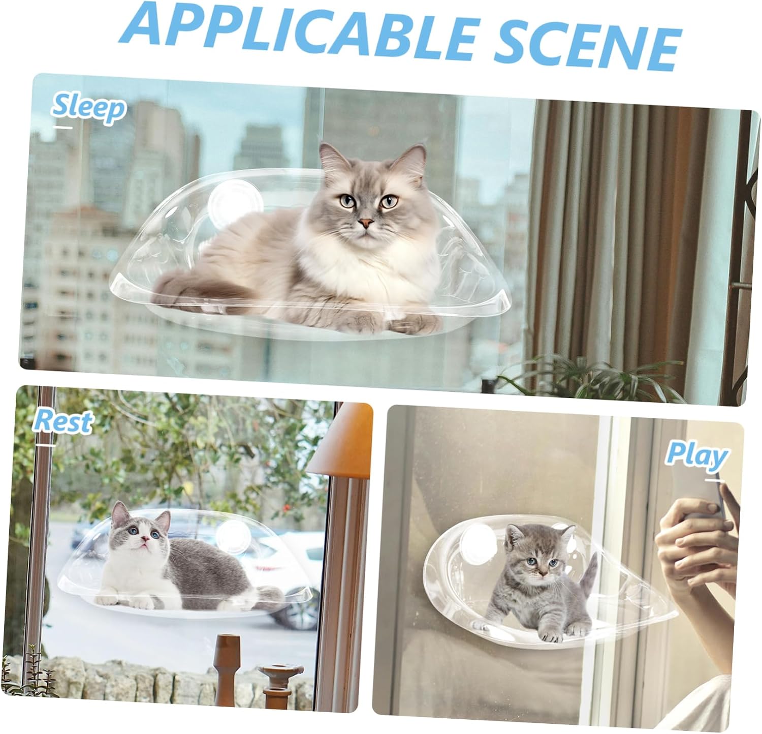 Yardwe Cat Window Hammock Space Saving Suction Cup Perch for Cozy Indoor Cat Resting Breathable and Secure Design for Cats to Nap for Spaces