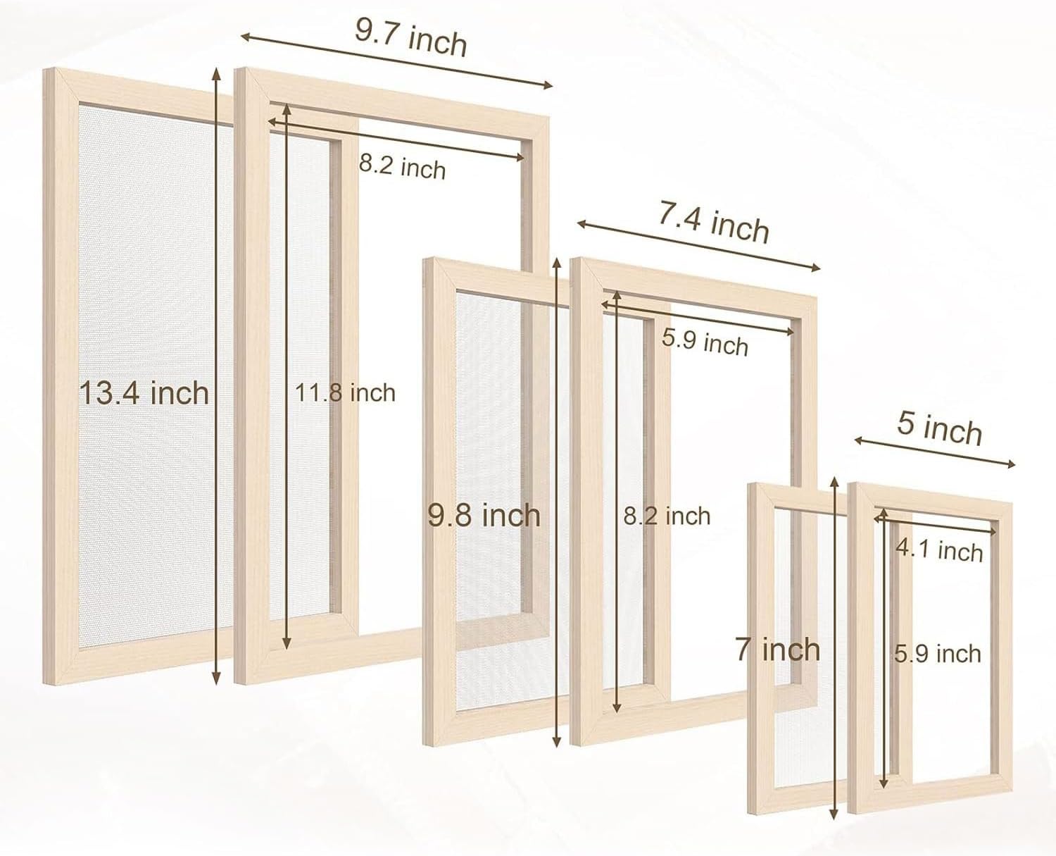 Shinycome Wooden Paper Making Frame Includes Gridded Screen Absorbent Sponge for Bookmarks Holiday Greeting Cards Set