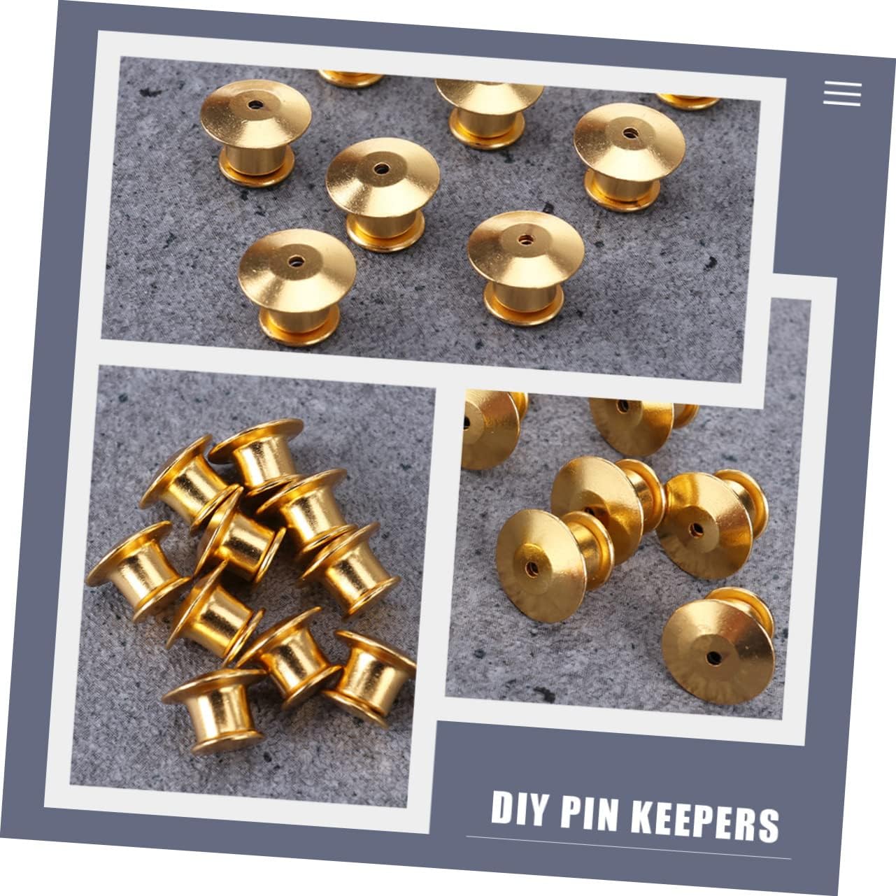 60pcs Locking Clasp Pin Backs Replacement for Badges Jewelry Crafts Multi-Function Badge Keepers for Bags Hats Vests More Alloy Material