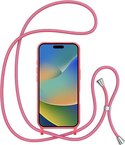 Miniatura 107 de ZTOFERA Funda para iPhone 13 Pro con correa, funda cruzada para teléfono con cordón ajustable para el cuello para el hombro, silicona suave a prueba