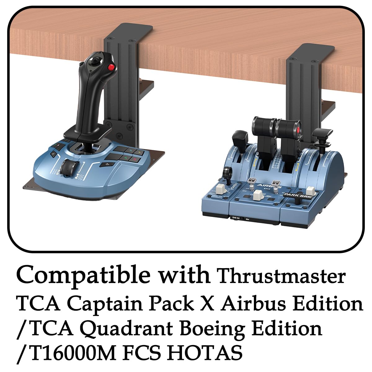 BUJ Tischmontage kompatibel mit Logitech X56, X52, X52 Pro, Thrustmaster SimTask Farmstick, T - Flight Hotas One, T - Flight Hotas 4/X, T16000M FCS Hotas, TCA Officer Pack, Sol - R2 HOSA