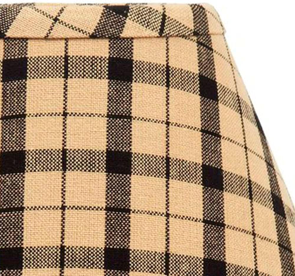 Home Collection by Raghu Home Collection Salem Check Black and Nutmeg Lampshade, 14"
