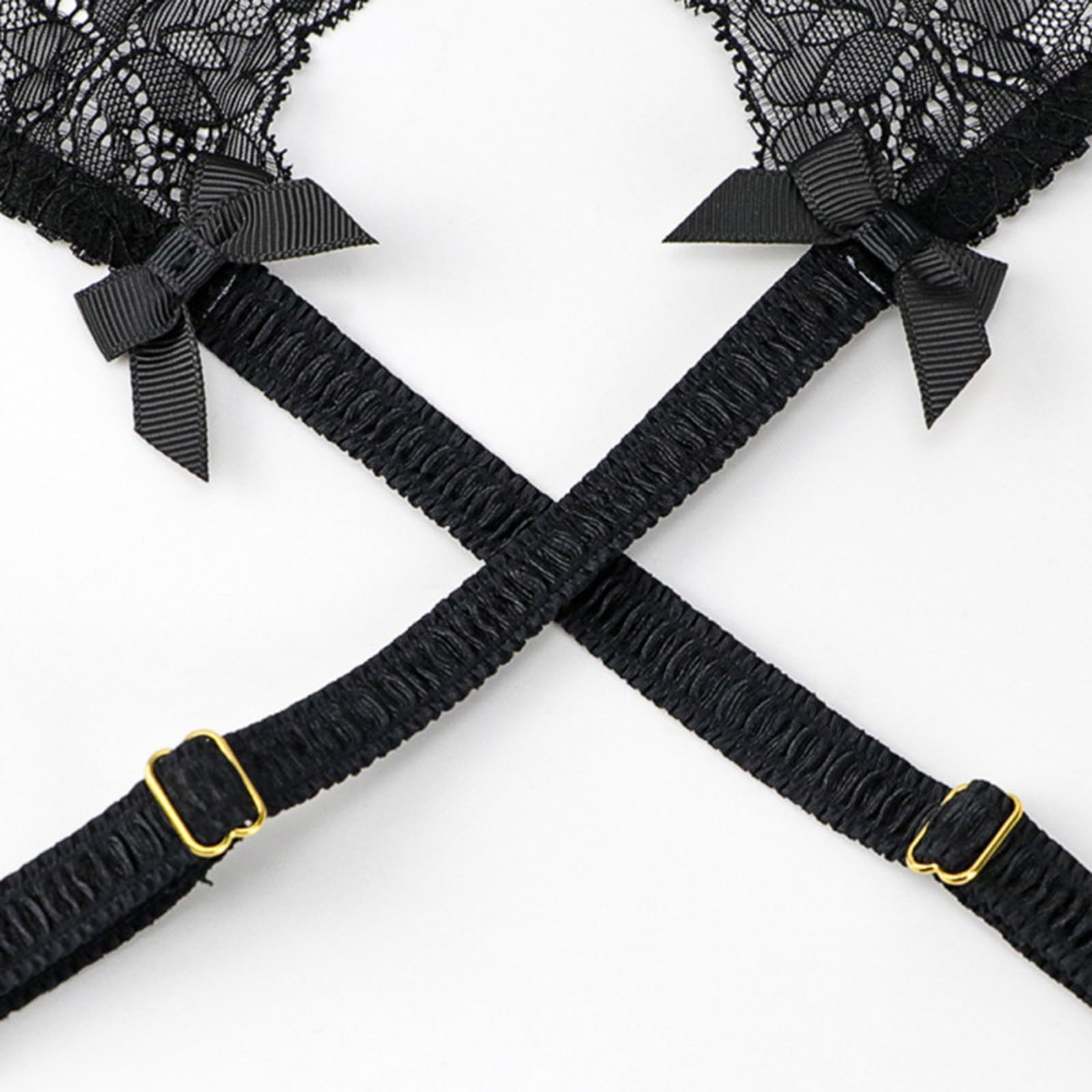 2PCS Mujeres Metal Clips Sexy Liguero Cinturones para Medias Plus Size Ligas Lencería