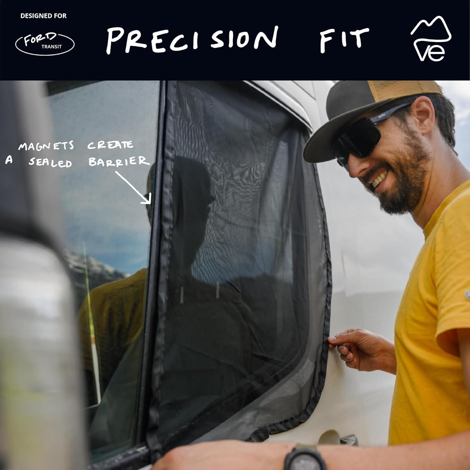 VanEssential Front Door Bug Screens (Pair) Designed for Ford Transit