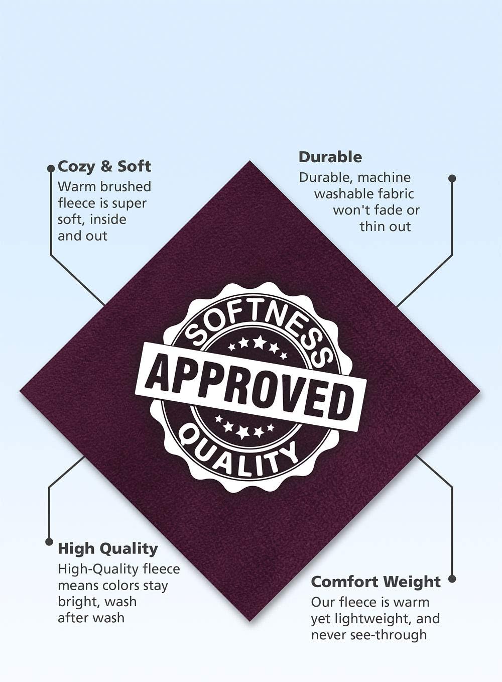 PajamaGram Womens Tall Pajamas - Fleece Pajamas Women Tall, Plum, SMT - Image 7