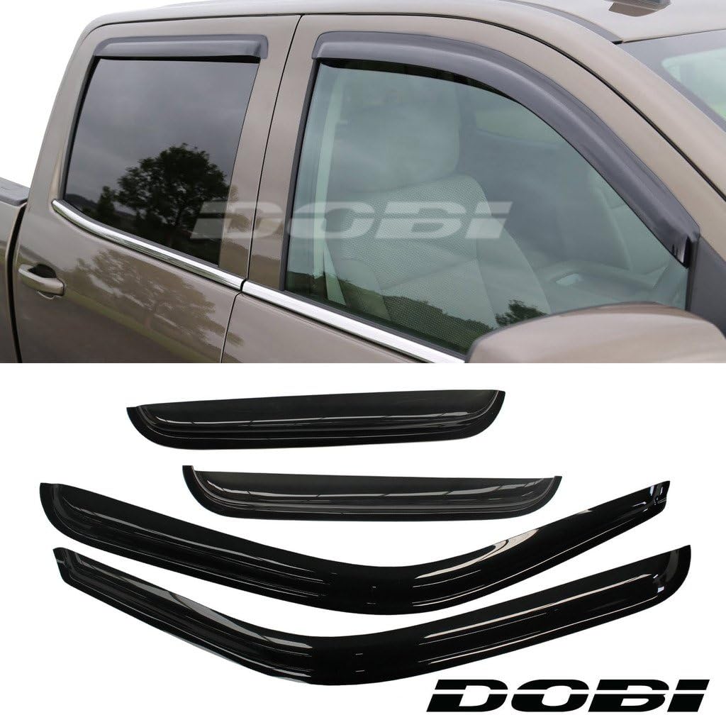 VioGi 4pcs Front Rear Smoke Sun/Rain Guard Vent Shade Window Visors for 99-06 Chevy Silverado/GMC Sierra 1500/2500/3500/2500 07 1500/3500/2500 HD Extended Cab