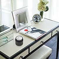 Vista 5 de Paquete de 4 tarros de crema de vidrio negro de 2 onzas, recipiente vacío de muestra esmerilado con tapas de plástico, contenedor de almacenamiento