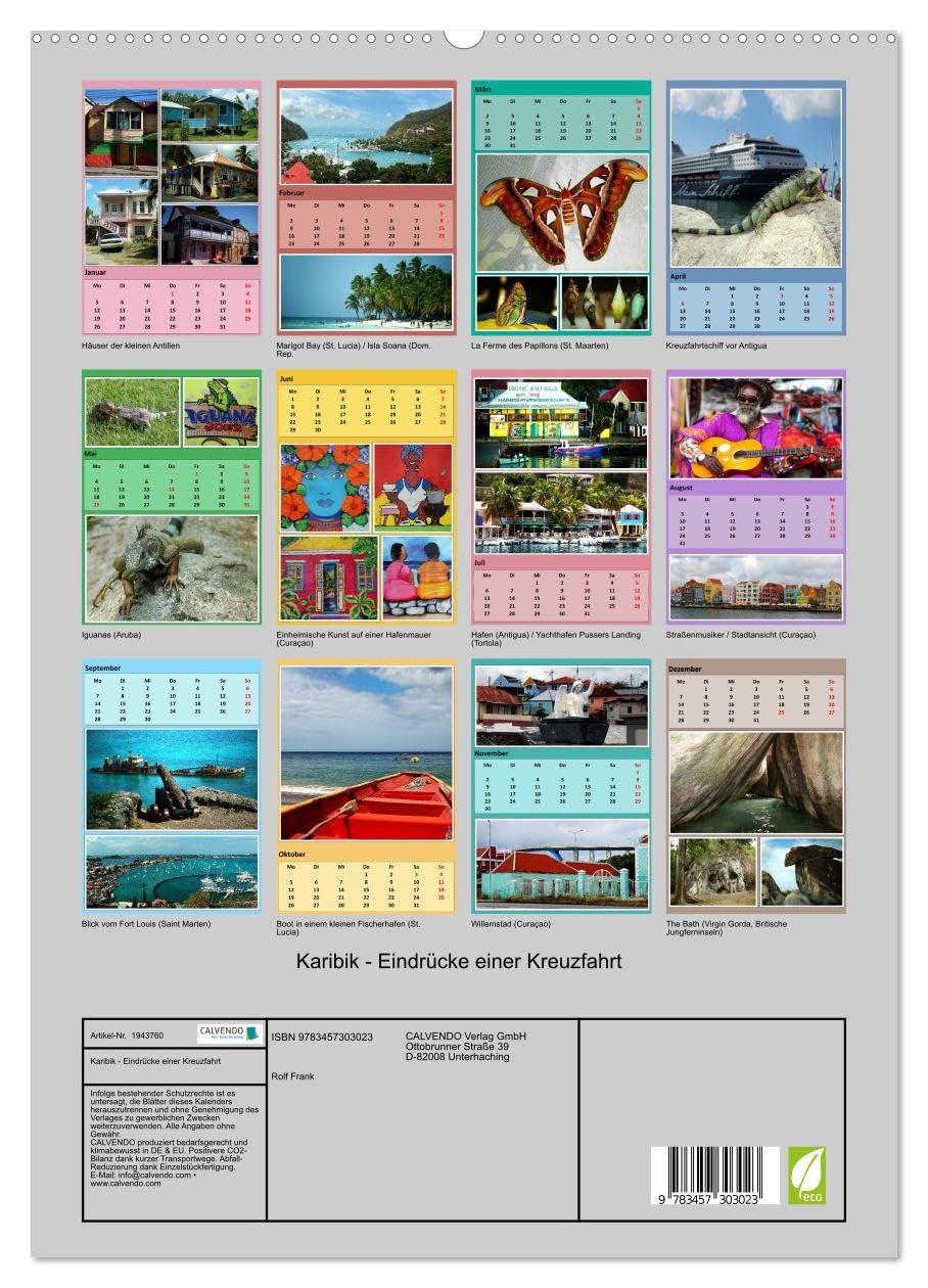 Karibik - Eindrücke einer Kreuzfahrt (hochwertiger Premium Wandkalender 2026 DIN A2 hoch), Kunstdruck in Hochglanz: Zwei Wochen mit einem Top-Schiff durch die Karibik (CALVENDO Orte)