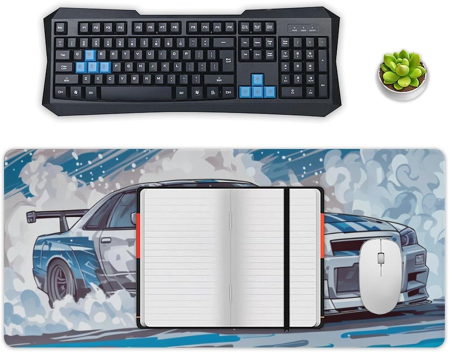 Cool Drift Car JDM R34 Large Gaming Mouse Pad Non-Slip Rubber Base Desk Mat Computer Accessories for Office & Gaming Setups 40x90cm - Image 4