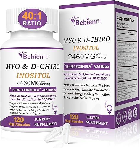 Suplemento de inositol - Myo-inositol y D-Chiro Inositol Ideal 401 Proporción - Más Ashwagandha, Chasteberry