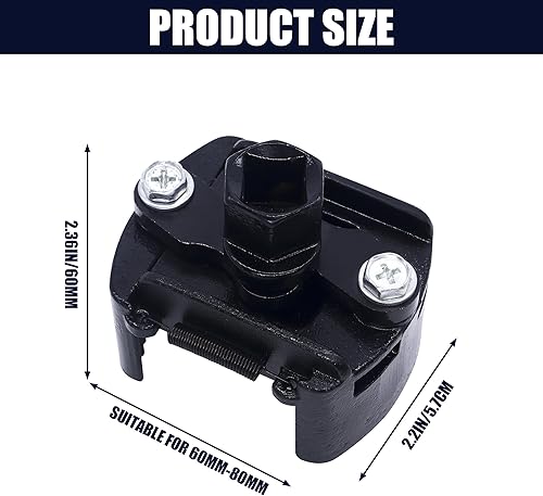 Miniatura 2 de HiSport Llave de filtro de aceite resistente, herramienta de enchufe de extracción de tapa de filtro de aceite estilo más taza, juego de enchufes