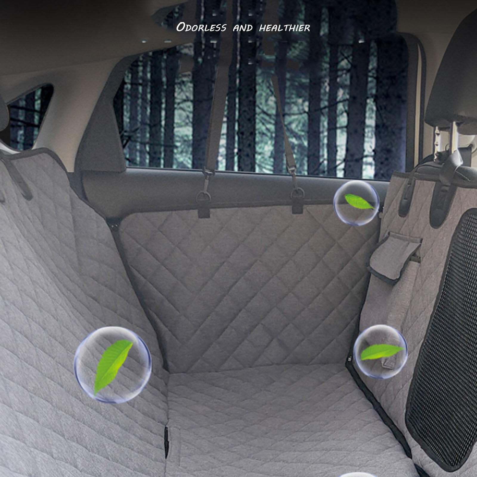Alfombrilla para Coche para Mascotas, Negra, para Sentarse con Mascota, 137 * 147 cm, Alfombrilla Aislante para Coche para Mascotas, Adecuada para Perros medianos y Grandes (Grey)