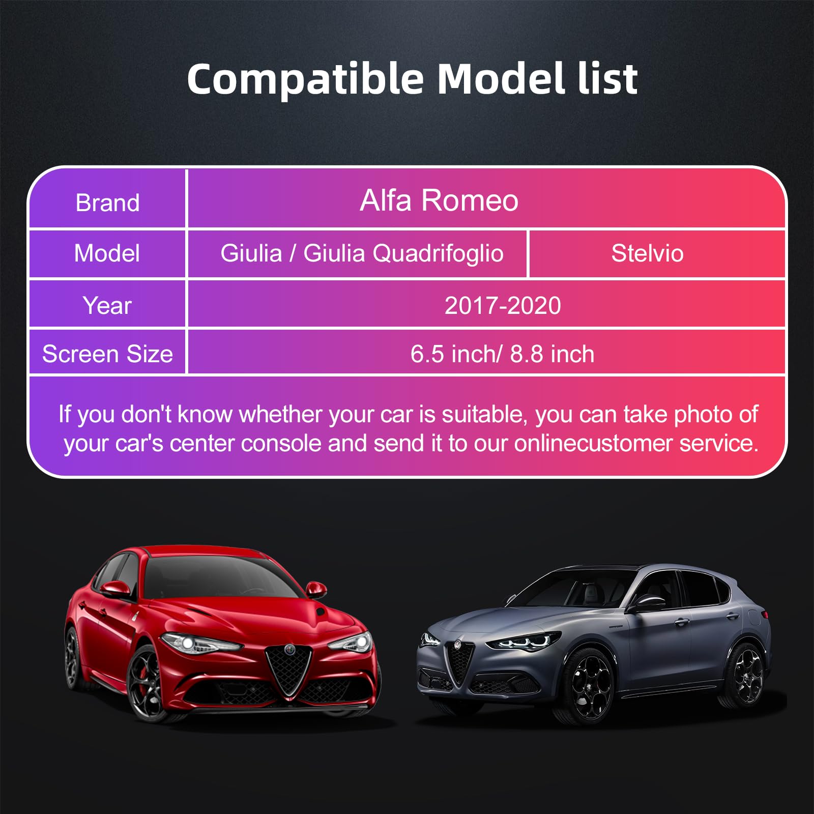 Wireless CarPlay e Android Auto Retrofit Kit per Alfa Romeo Giulia Stelvio | Plug & Play Carplay Adattatore per Alfa 2017-2020 con schermo da 6.5"/8.8" supporta SWC Bluetooth WiFi Siri Navigazione GPS
