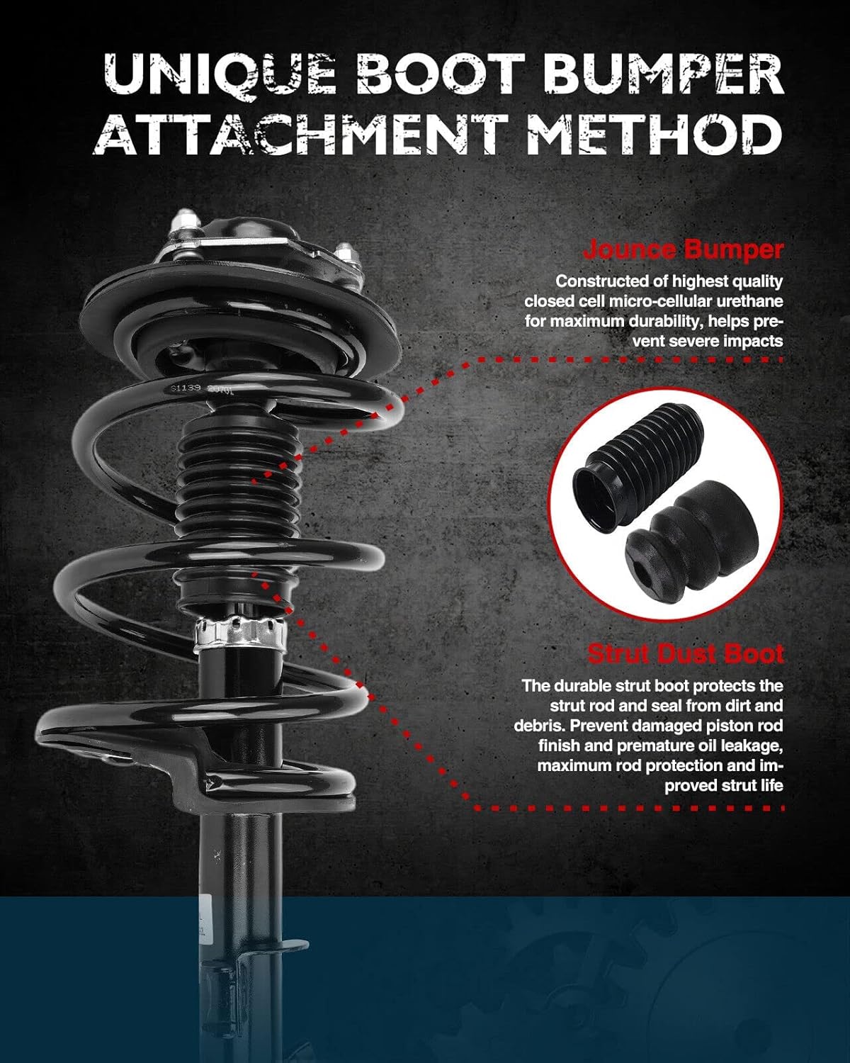Front Shock Absorber, Front Complete Struts & Coil Springs Compatible with FX35 2003-2008, FX45 2003-2008 Replace 272370/272369