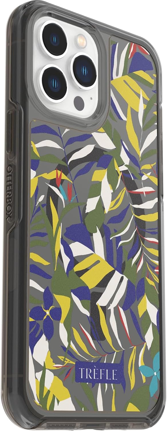 OtterBox iPhone 13 Pro Max and iPhone 12 Pro Max Symmetry Series+ Case - Paradise Print (Black), Ultra-Sleek, Snaps to MagSafe, Raised Edges Protect Camera & Screen