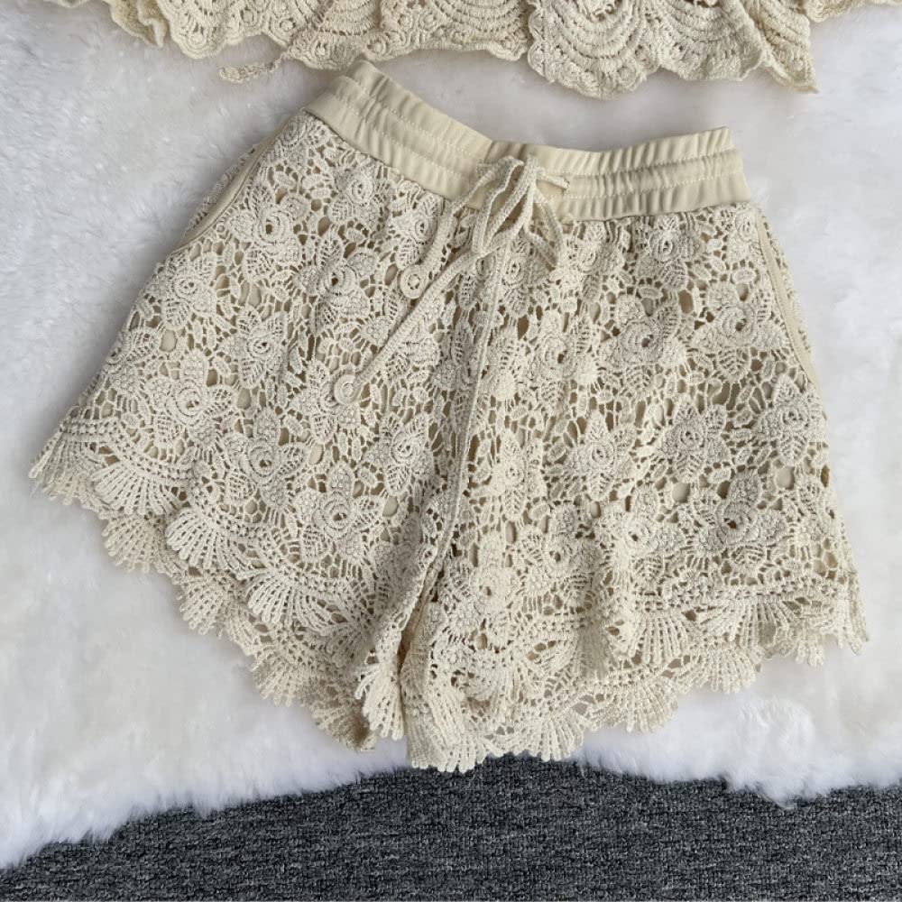 OZEO Pulls sans Manches Gilet,Ensemble De Bikini Triangle Au Crochet avec Couvertures pour Femmes Débardeurs avec Coussinet Gland D'Été Halter Neck Crop Tank Tops Ethnique Sexy Tricoté Plage Maillot