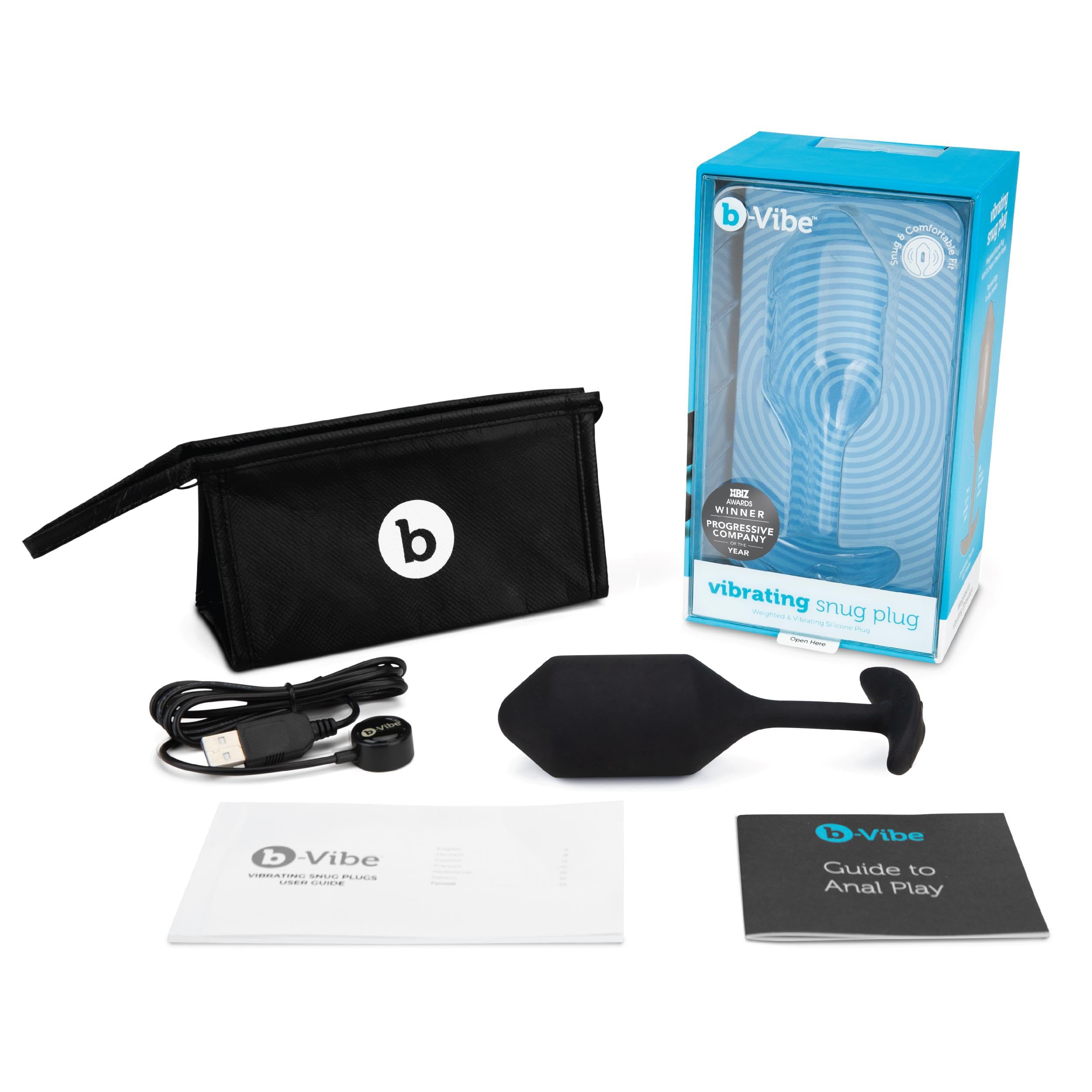 b-Vibe Vibrating Snug Plug 1 Anal Plug Adult Toys, Adult Sex Toys Anal Plug for Couples, Anal Training, and Sexual Stimulation Device for Butt Plug - Black