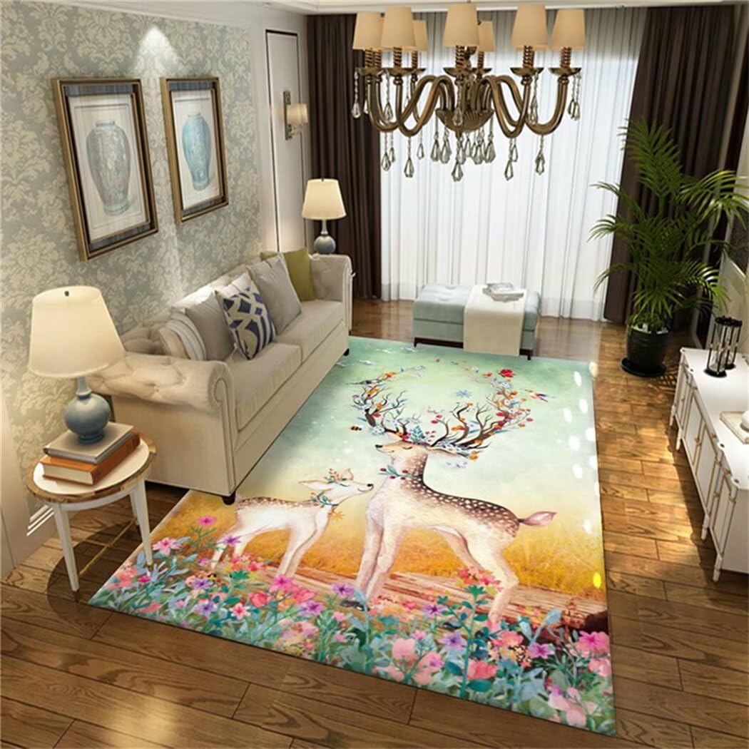 Tapis antidérapant de salon grande taille 200x250cm doux pour moquette
