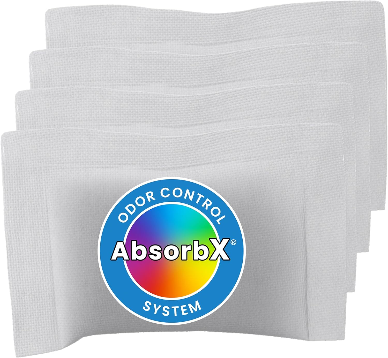 iTouchless Official AbsorbX Trash Can Odor Filters 4-Pack, Stops Garbage Smells, All Natural Activated Charcoal Deodorizer Air Freshener Absorber for 8 Gallon & Larger Garbage Bins with Compartment