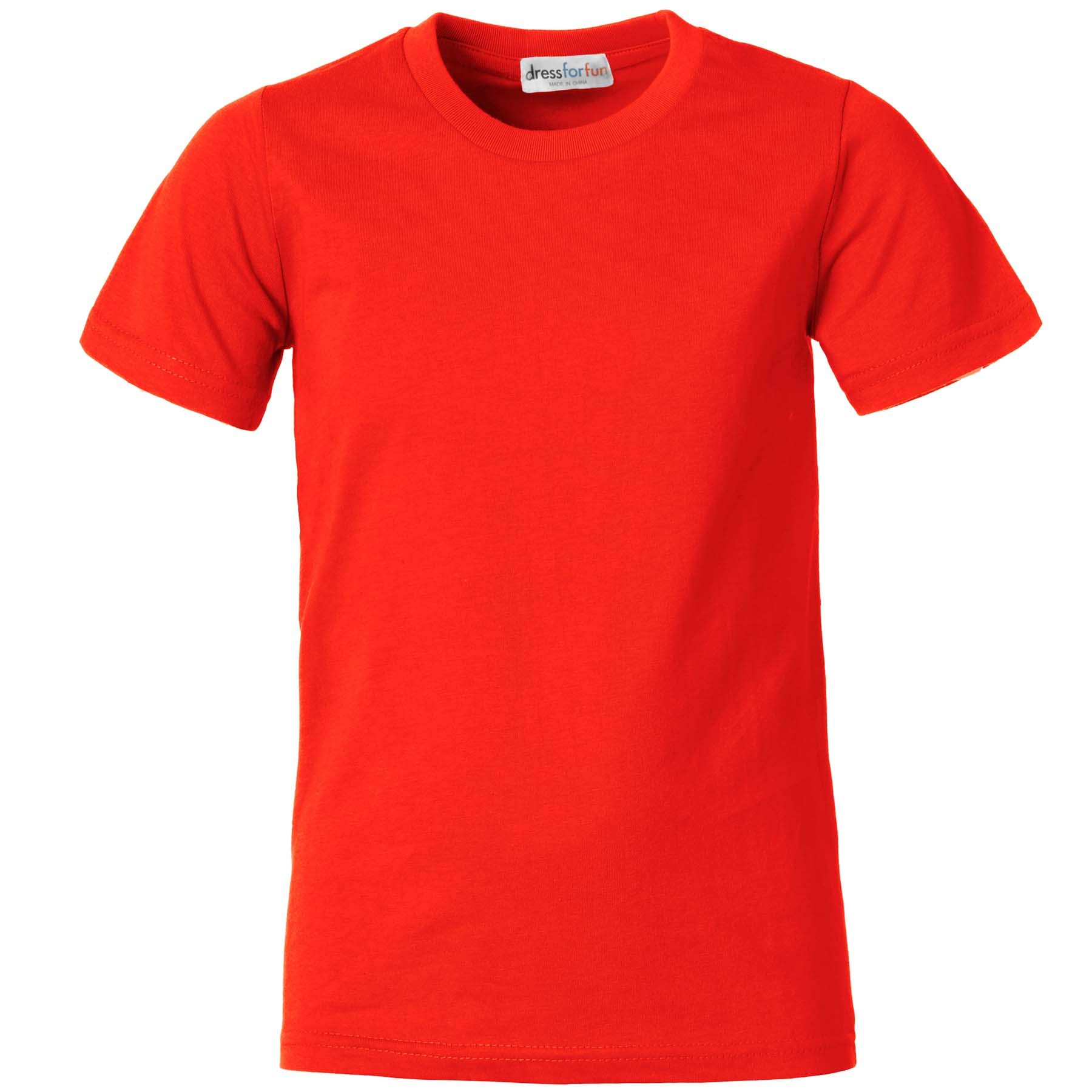 dressforfun 901032 Kinder T-Shirt, Basic Shirt mit Rundhalsausschnitt, Baumwolle - Diverse Farben und Größen -