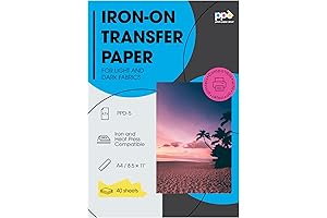 PPD Inkjet Iron-On Transfer Paper Kit for Light and Dark Materials