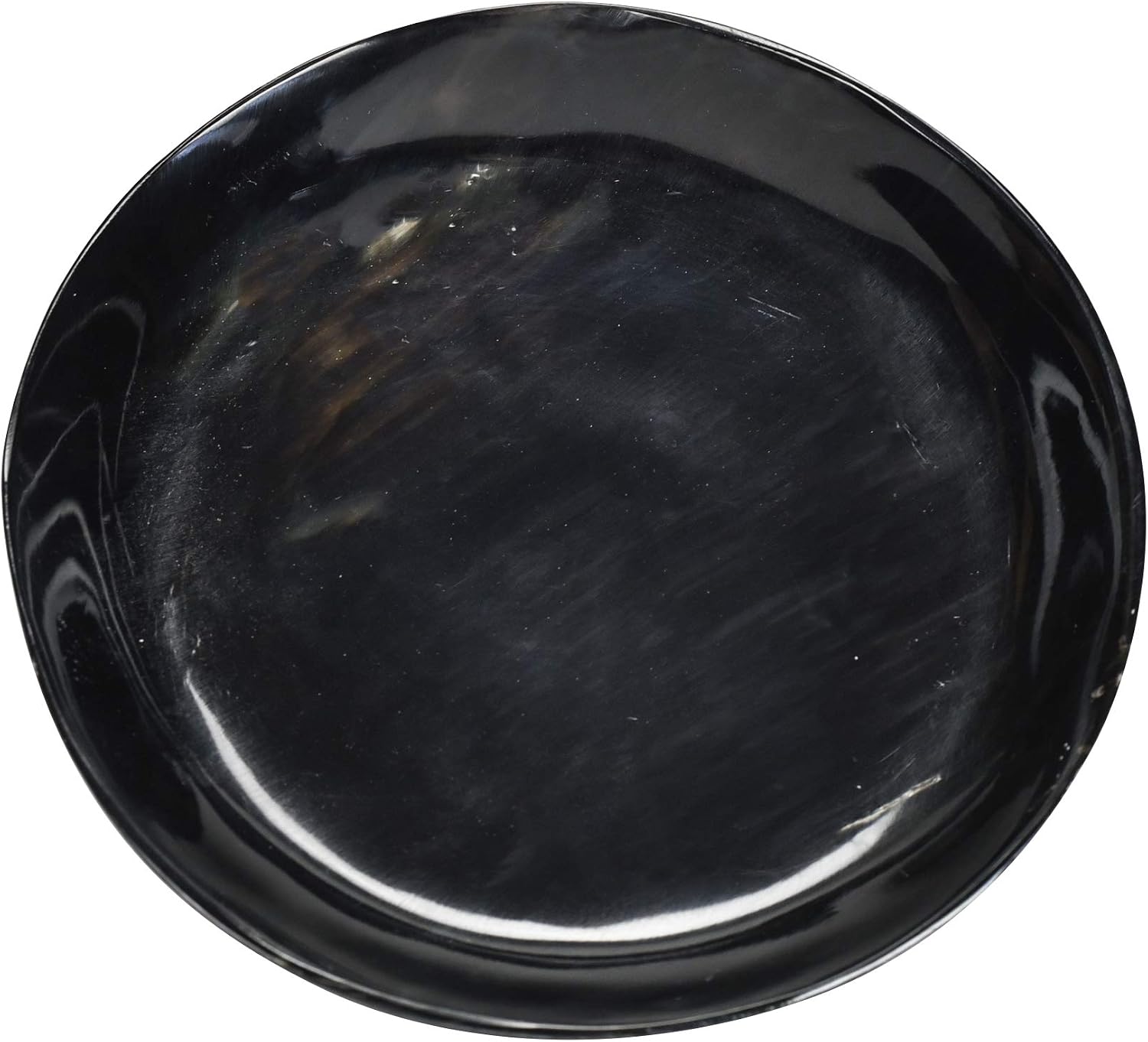 Handmade Natural Bovine Horn Round Feasting Plate Serving Dish Dinnerware