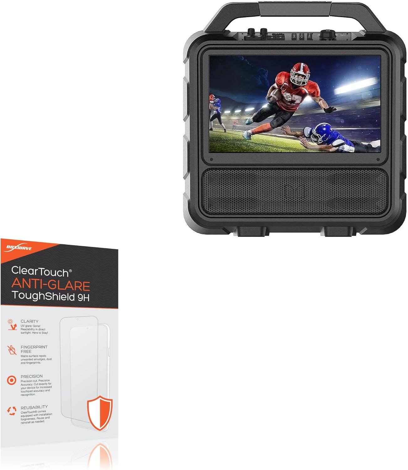 BoxWave Screen Protector Compatible with Monster Vision Portable Entertainment System - ClearTouch Anti-Glare ToughShield 9H (2-Pack), Anti-Glare 9H Tough Flexible Film Screen Protector