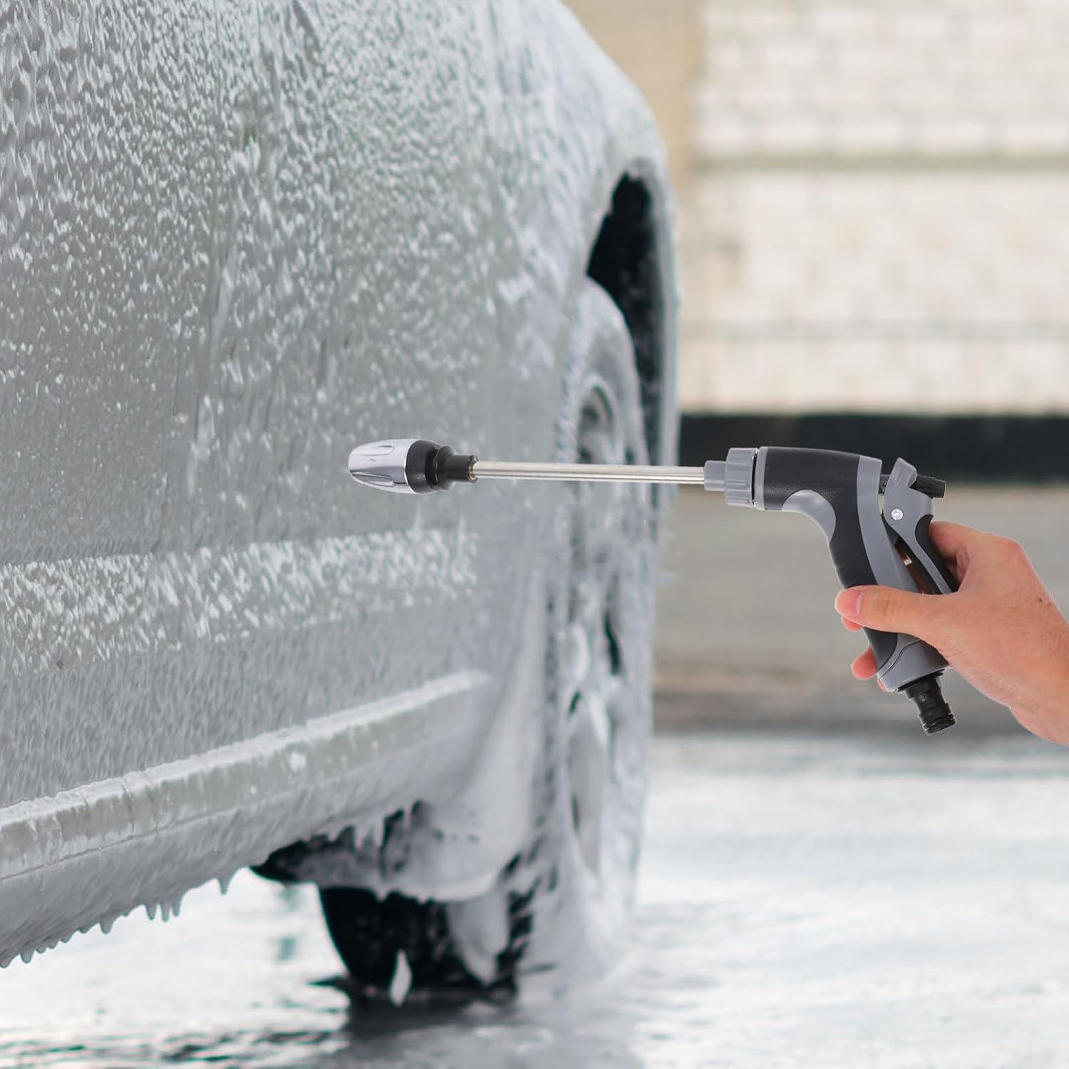 High Pressure Car Washer Sprayer Nozzle with Stainless Steel and Abs Construction, Wear Resistant Design, Versatile Applications for Garden and Floor Cleaning