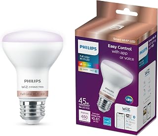 Philips 45-Watt Equivalent R20 Smart Wi-Fi LED Color Changing Light Bulb Powered by WiZ with Bluetooth (1-Pack) 567123