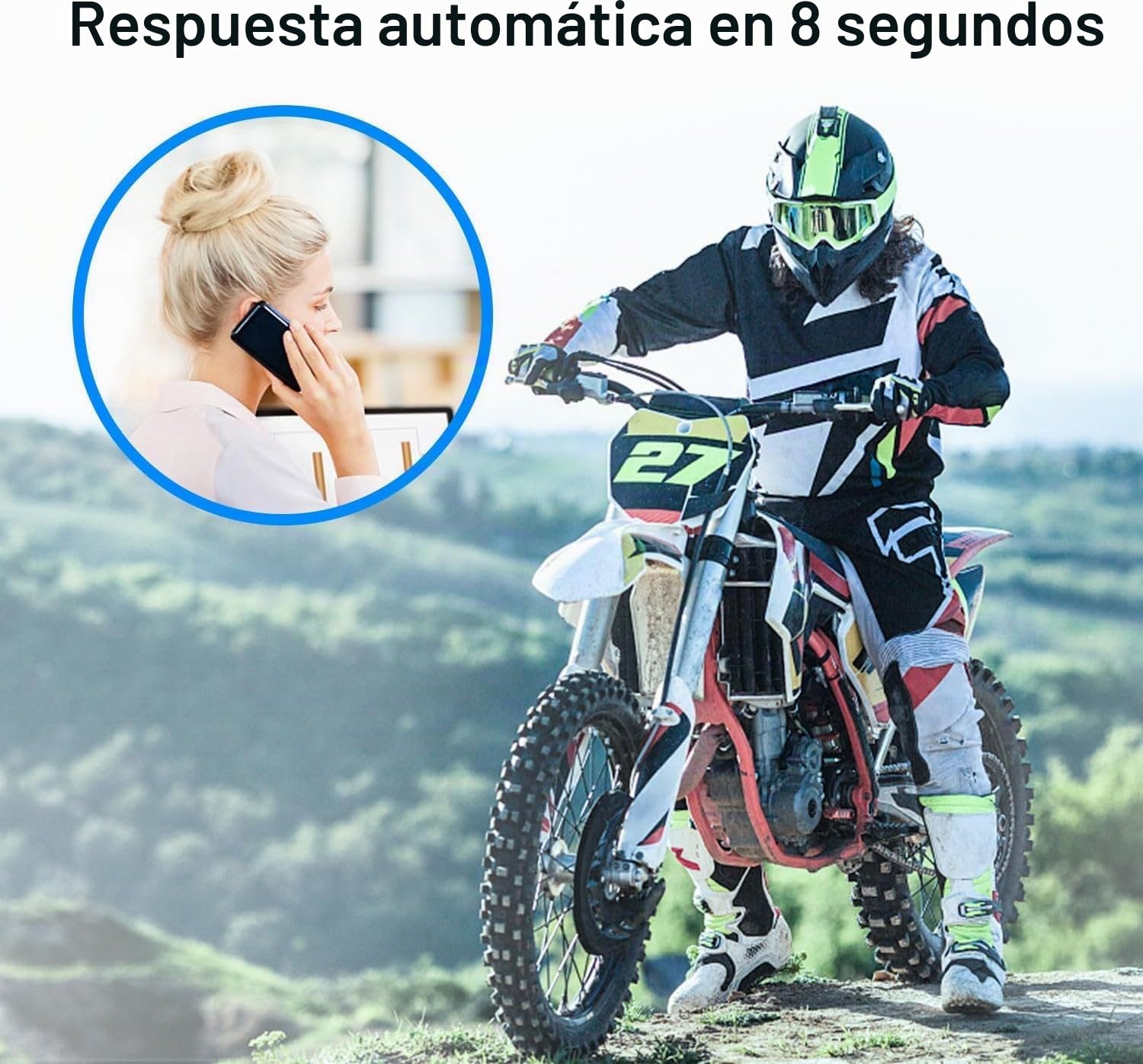 EJEAS E1+ Casco para Motocicleta, Sistema de Comunicación Bluetooth 5.1 con Función de Reducción de Ruido CVC, Altavoz para Casco, Conexión de 2 Teléfonos Móviles