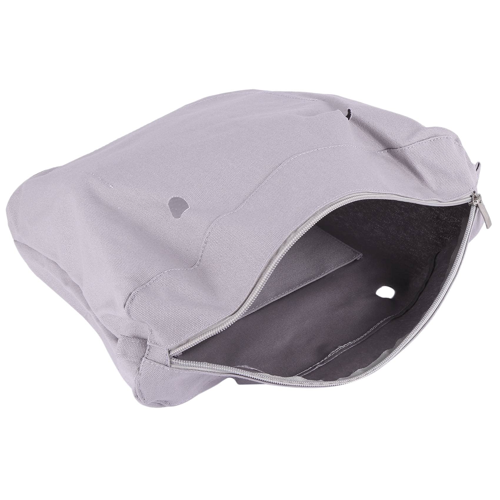 Lona SóLida Impermeable Inserto Forro Interior Inserto Bolsillo Cremallera para Obag o Bag Bolso de Mano Gris