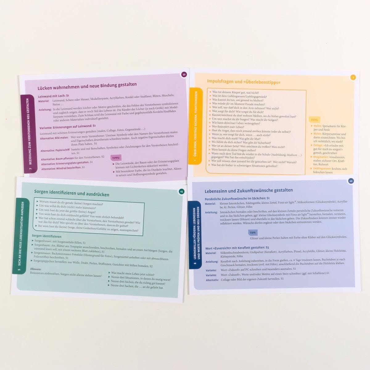 Kreative Trauerarbeit mit Kindern und Jugendlichen: 75 Therapiekarten. Mit 24-seitigem Booklet in hochwertiger Klappkassette, Kartenformat 16,5 x 24 cm (Beltz Therapiekarten)