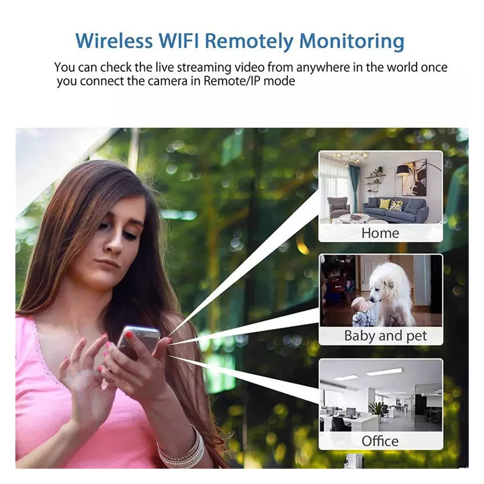 Kamera nasobna Mini Camera Bezprzewodowe WiFi 1080P Nadzór Security Night Vision Motion Detect Camcorder Baby Monitor IP. Krzywka(Cam add 8gb card,E-U)