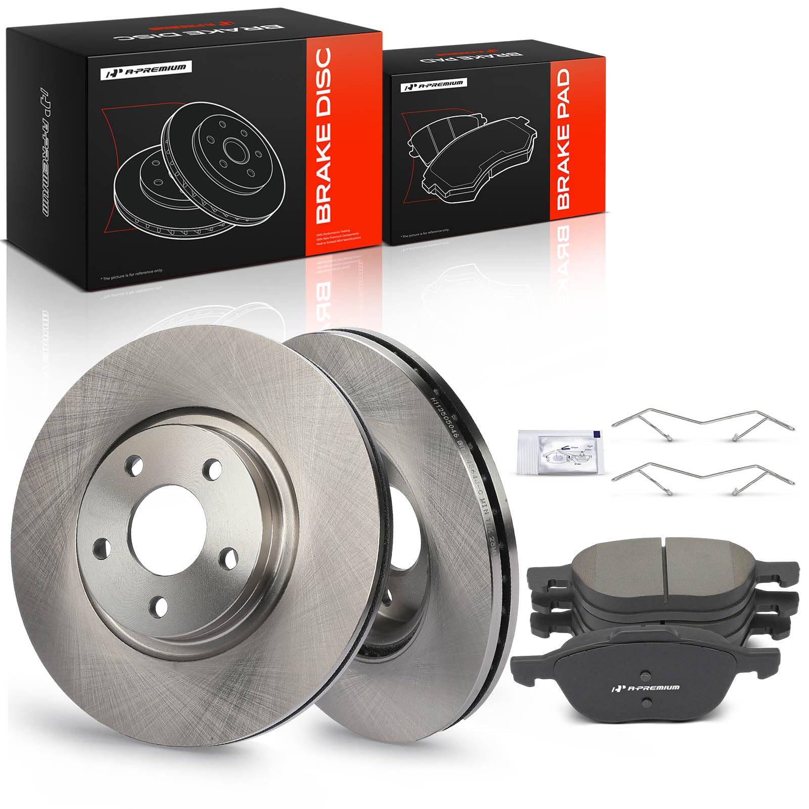 Photo 1 of A-Premium 11.81 inch (300mm) Front Vented Disc Brake Rotors + Ceramic Pads Kit Compatible with Select Ford and Volvo Models - Escape 2013-2015/2017, C30 2007-2012, C70 2006-2012, S40 2005-2011, V50